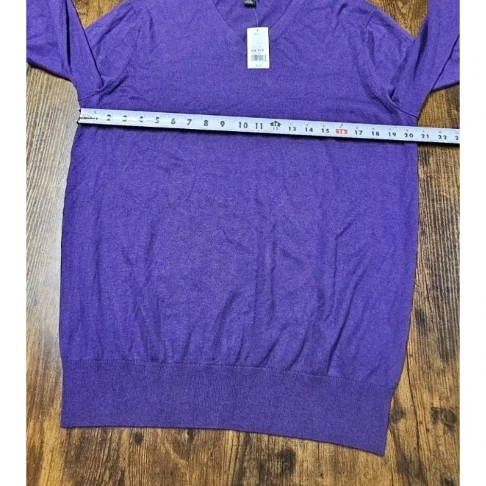 Banana Republic Luxury Blend V-Neck Purple Silk Cashmere Cotton Sweater Men's L